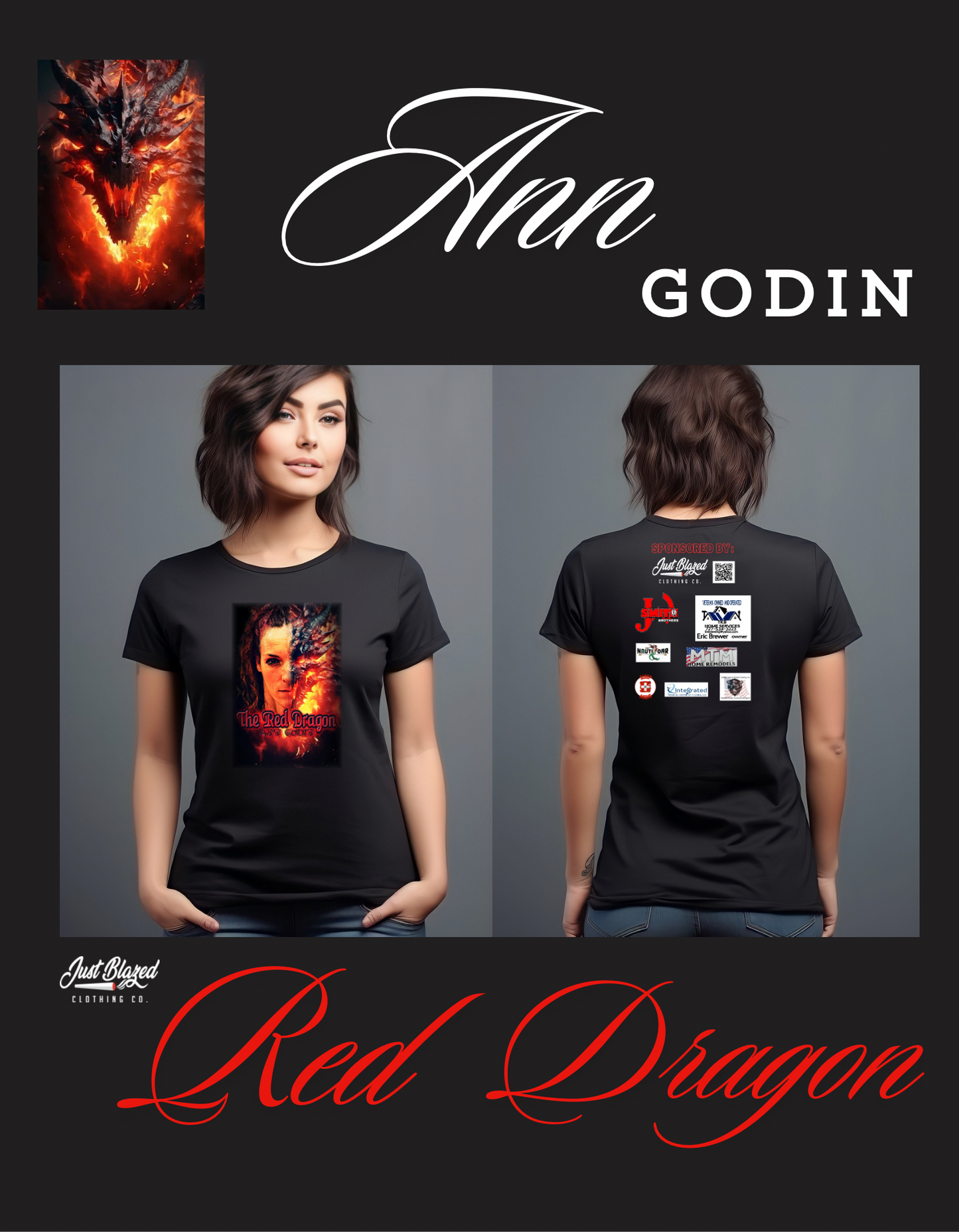 Ann Godin Offical Red Dragon Fight Shirt