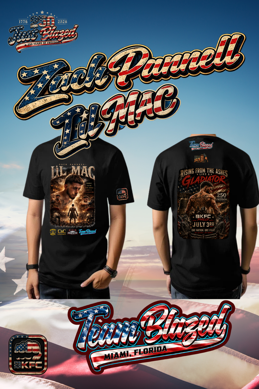 Zach Pannell X TeamBlazed 250th Anniversary Philly BKFC Edition.