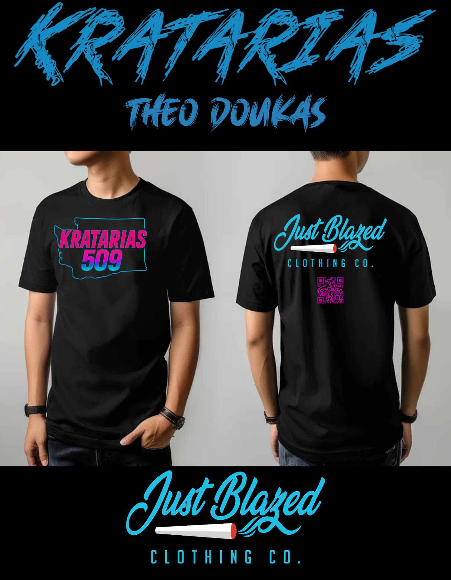 Theo Doukas (Kratarias x 509) Just Blazed Collab Shirt.