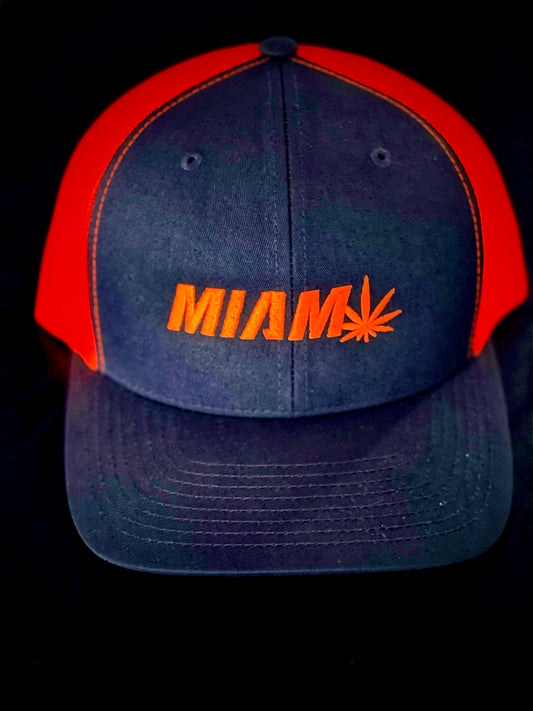 Orange Miami Trucker Hat