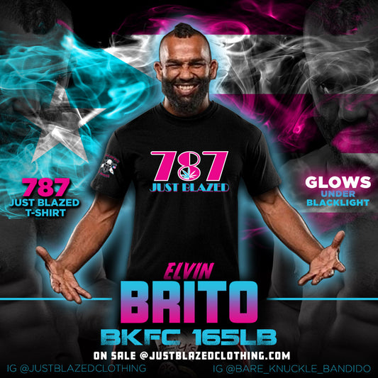 Exclusive Elvin Britto X Just Blazed 787 Collab Custum Glow Shirt